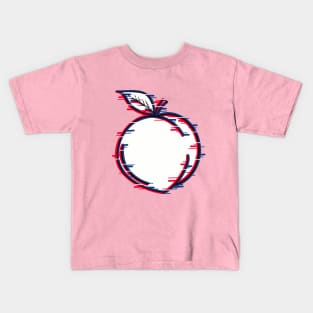 A peach with a glitch effect on it Kids T-Shirt